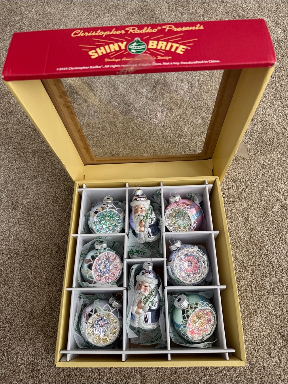 Christopher Radko Brite Christopher Radko Pastel Ornament Santa set